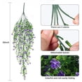 thumbnail image 2 of Zukuco 1PCS Artificial Hanging Plants Faux Eucalyptus Leaf Greenery Vine Outdoor UV Resistant Plastic Plants Home Garden Wedding Party Indoor Outdoor Decorations (Purple), 2 of 5