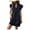 Navy, variant on Efsteb Womens Summer Dresses Ruffle Short Sleeve V Neck Mini Dress Casual Loose Solid Color Cute A Line Sundress （Dark Blue，M）