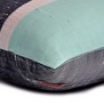 thumbnail image 2 of Funda de almohada lumbar Aqua de 30 x 50 cm (12" x 20"), almohada rectangular de seda con diseño de bloques de color y patchwork, diseño moderno a rayas - Seda Aqua de felpa, 2 of 3