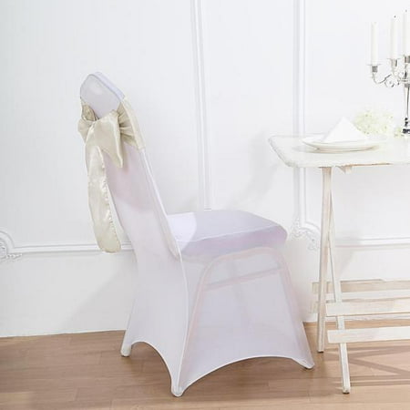 

BalsaCircle 5 New Satin Chair Sashes Bows Ties Ivory