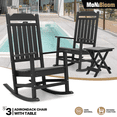 thumbnail image 3 of MoNiBloom 3 Piece Outdoor Rocking Chairs Set, Adirondack Rocker Chairs Set of 2 with Foldable Side Table, All Weather Adirondack Rocker Bistro Set for Patio Deck Porch, Black, 3 of 11