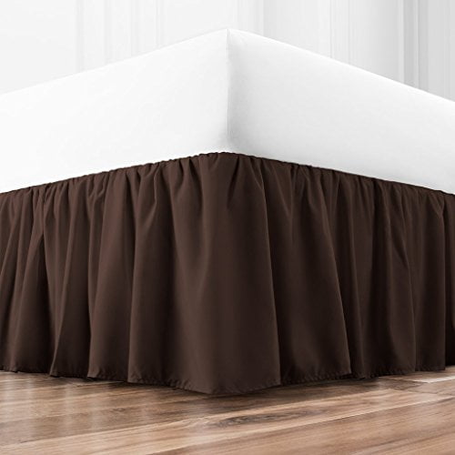 Ruffle Bed Skirt Queen Black Brushed Microfiber Bed Ruffle Utopia Bedding Home 