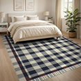 thumbnail image 3 of ODIKA 8'x10' Washable Area Rug Durable, Non-Slip Farmhouse Checkered Grid Design With Contrasting Frame Detail for Living Room, Under Sectional, Family, 3 of 5