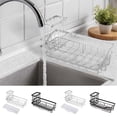thumbnail image 2 of Hyasfey Sponge Holder Kitchen Sink Organizer with Drain Tray Rustproof Corrosion Resistant Sink Caddy Storage Holder, 2 of 8