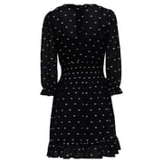 Maje Rythonoeud Bow Print Mini Dress in Black Polyester