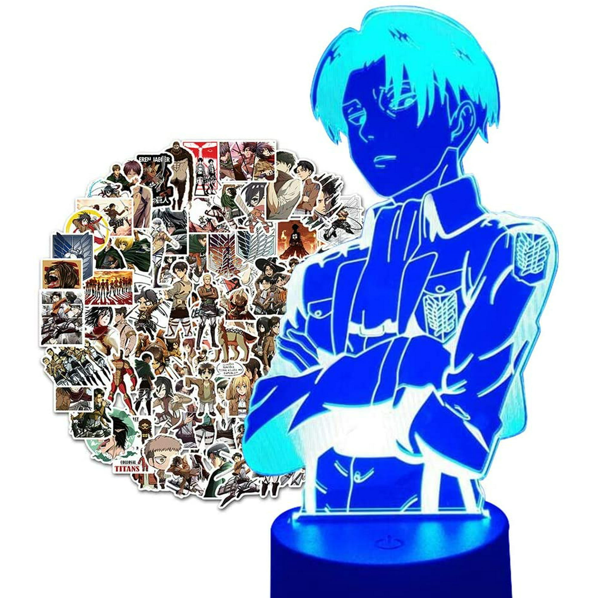 Attack on Titan Light 3D Levi Ackerman Night lamp, 7 Colors Anime Figure  LED Illusion Lamp & 100pcs Anime Stickers for Birthday Christmas Gift and  Home Decor | Walmart Canada