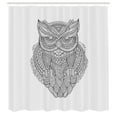 thumbnail image 2 of Ambesonne Vintage Tribal Shower Curtain, Zentangle Owl, 69"Wx84"L, Coconut Charcoal Grey, 2 of 4