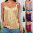 thumbnail image 7 of Delayuji Sequins Camisole Tops for Women Holiday Night Club Concert Outfits Spaghetti Strap Glitter Tank Tops Yellow S Sequin Spring Tops for Women, 7 of 7