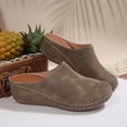 thumbnail image 4 of Tauxra Sandales Compensées à Bout Fermé pour Femmes, Sandales Décontractées à Enfiler pour Femmes avec Semelle Intérieure Coussinée et Semelle Extérieure Durable, Chaussures Polyvalentes de Couleur Unie pour le Quotidien, 4 of 9