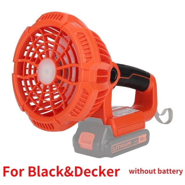 Ventilador multifunción con luz LED de mano sin cable para lugar de trabajo, compatible con baterías Makita/Bosch/DeWalt/Milwaukee 14.4–18V. Recargable USB, ventilador de escritorio y para acampar.