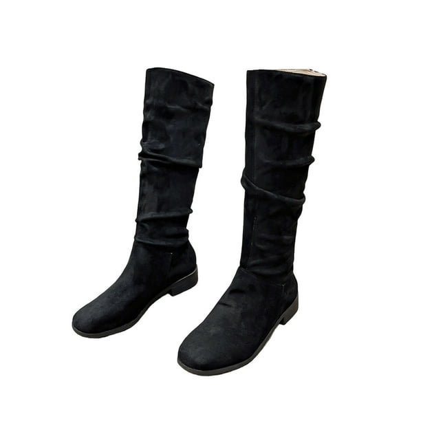 Amzcrzy Zapatos de mujer,Zapatos de mujer,Zapatillas de mujer, Botas redondas de tacón bajo con cremallera retro cálidas para mujer Sandalias Mujer Zapatillas De Casa