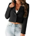 thumbnail image 4 of LYXSSBYX Womens Coats and Jackets Clearance Women Business Attire Lapel Solid Color Slim Fit Short Long Sleeve Cardigan Coat Tops, 4 of 9