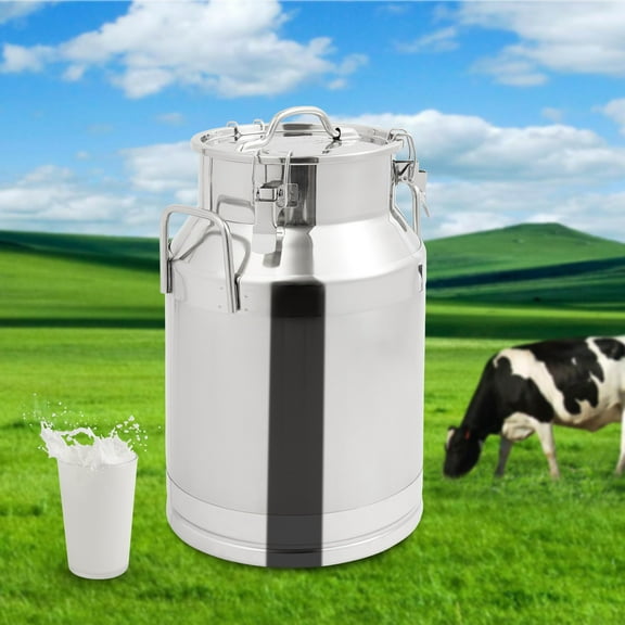 28L 7.4Gal Stainless Steel Milk Pail Bucket with Lid Stainless Steel Container