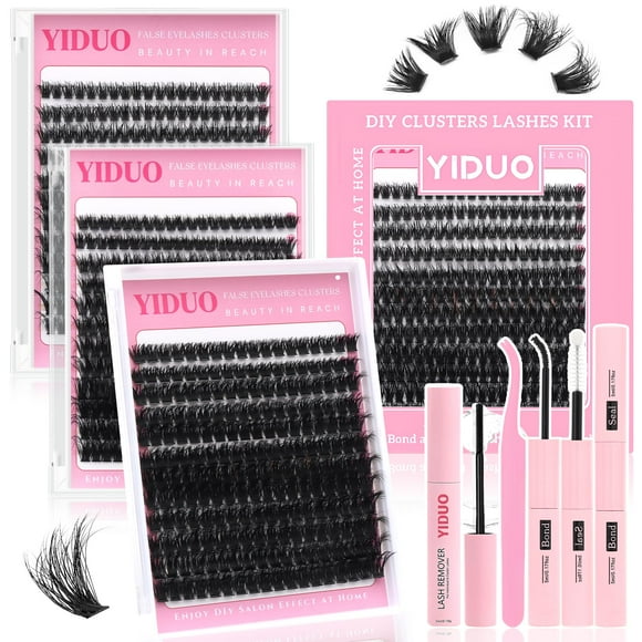 Kit de pestañas YIDUO D Curl Fluffy Volume, visón sintético