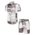 thumbnail image 2 of COOFANDY Men's Casual Floral Print Shirt Set Short Sleeve Tropical Shirt Summer Beach 2 Piece Short Set, 2 of 11