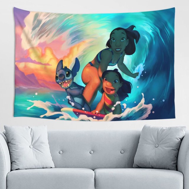 Tapiz de pared con puntadas, decoración de pared para el hogar, para niños y niñas, decoración de dormitorio, sala de estar, 60 x 40 pulgadas