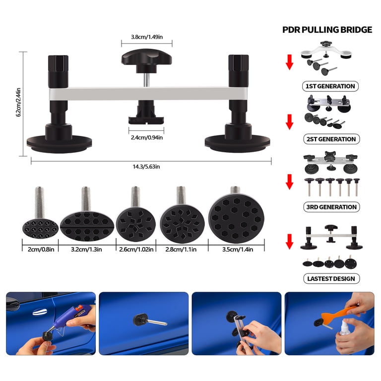 Ripara Ammaccature Senza Vernice Kit Riparazione Ammaccature Auto - 18 Linguette Con Strumento Estrattore Per Carrozzeria Riparazione Carrozzeria - copertina