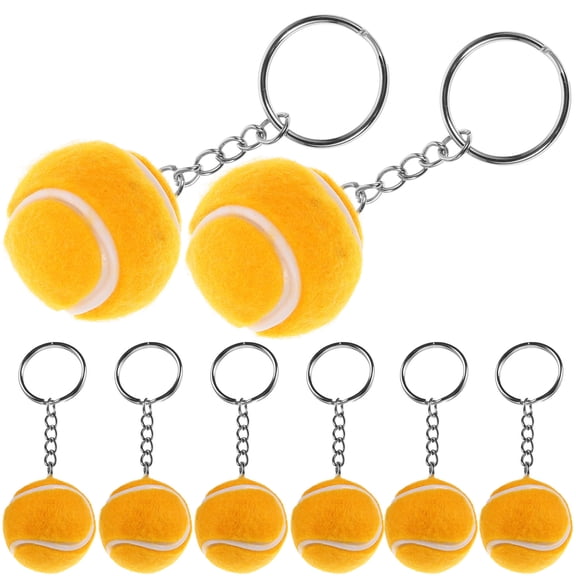 LOLIPPYY 12-Pack Orange Metal Tennis Keychains Handmade Bag Charms for Thanksgiving Recipients