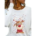 thumbnail image 3 of DYMADE Women Festival Printed Round Neck Long Sleeve Pullover T-shirt Top, 3 of 4