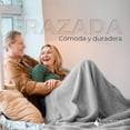 thumbnail image 3 of Cobija Matrimonial Frazada Ultra Suave Ligera Gris GAON, 3 of 10