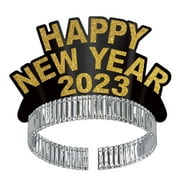 Beistle New Year's Eve Black and Gold Paper Tiaras, 4/Pkg