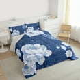 thumbnail image 4 of Manfei Blue Country Plant Full Size Comforter Sets,Rustic Flower Floral Bedding Comforter Set,Natural Botanical Bedding Sets For Boys,Microfiber Bedroom Decor Reversible,3-Piece, 4 of 9