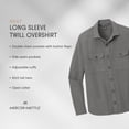 thumbnail image 7 of MERCER+METTLE Unisex Long Sleeve Twill Overshirt | Long Sleeve Shacket with Pockets for Men & Women, Button Up Jacket - Light Anchor Grey Heather XS, 7 of 7