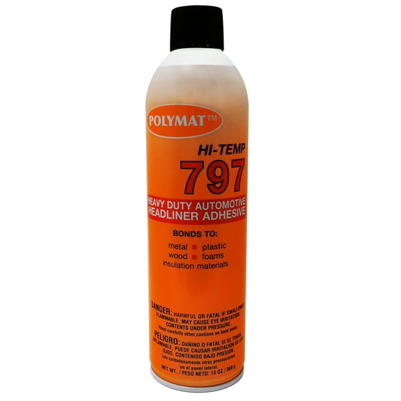 Polymat 797 High Tempurature 20oz Hi-Temp Spray Glue Adhesive BONDS POLYETHYLENE TO WOOD