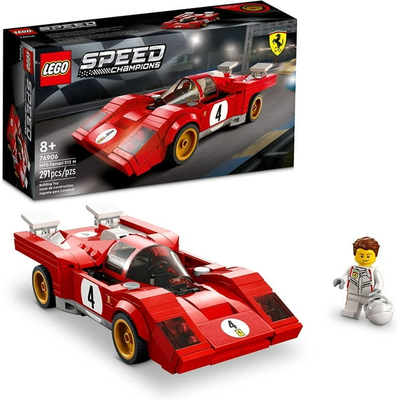 Speed Champions 1970 Ferrari 512 M 76906 Building Set - Sports Red Race Car Toy, Collectible Model Building Set with Racing Driver Minifigure, Great for Boys, Girls, and Kids Ages 8+