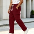 thumbnail image 6 of Dvprdro Mens Sweatpants Cargo Wide Leg Elastic Waist Drawstring Baggy Pants Casual Athletic Open Bottom Lounge Workout Outdoor Joggers with Pockets, 6 of 7
