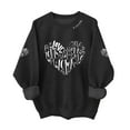 thumbnail image 1 of SOMOWI Chandail de la Saint-Valentin pour Femmes à Imprimé, Manches Longues, Col Rond, Chandail Décontracté, Vêtement, Noir, Hauts d'Automne Décontractés 2TG, 1 of 5