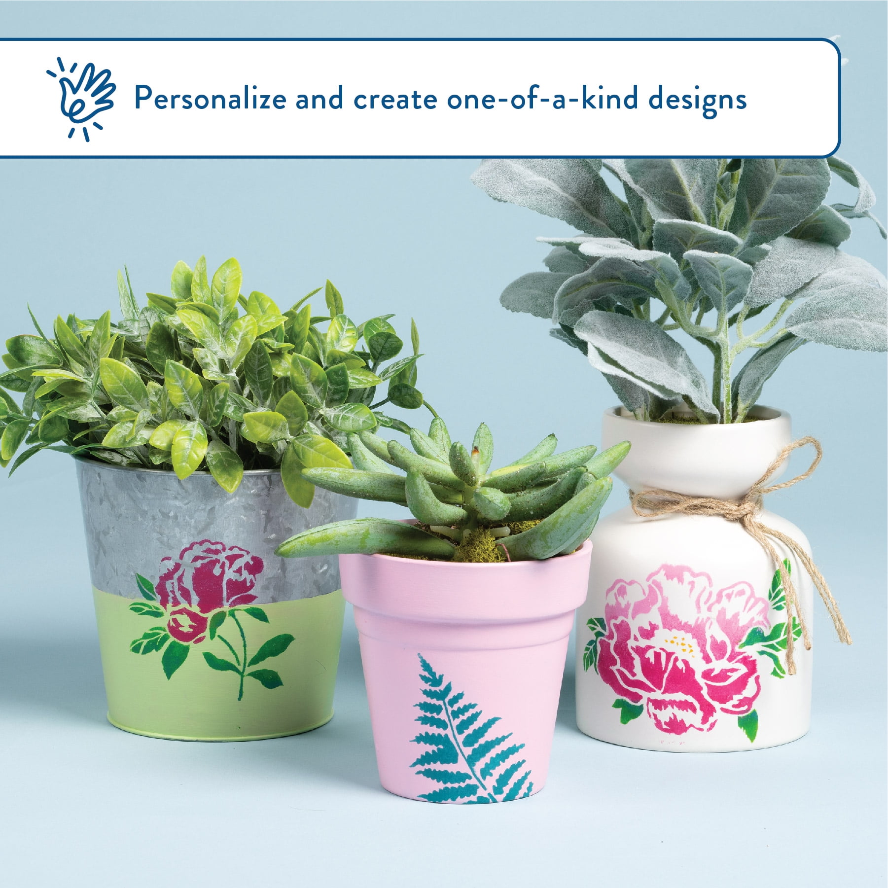 Hello Hobby Stencil Set, 8.5" x 9.5", 1 Piece, Floral & Fern