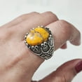 thumbnail image 6 of Bumblebee Jasper Mans Ring, Natural Bumblebee Jasper, Silver Jewelry, 925 Silver Ring, Birthday Gift, Heavy Mens Ring, Arabic Design, Ottoman Style Ring, Christmas, Turkey Mens Signet Ring, 6 of 7
