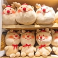 thumbnail image 4 of Matsuzay Almohada de felpa de ciervo, tema navideño, decorativo y acogedor, bonito árbol de Navidad, cojín de felpa, regalos de juguete Juegos de cama árbol de Navidad, 4 of 6