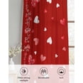 thumbnail image 6 of Valentines Day Sheer Curtains 63 Inch Length 2 Panels Set for Living Room/Bedroom, Red Love Heart Watercolor Kitchen Curtains with Grommet Semi-Sheer Curtains Drapes Voile Window Treatments 42"x63"x2, 6 of 7