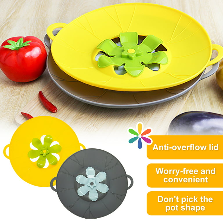 Spill Stopper Cover Boil Over Safeguard Silicone Lid Stops Pot