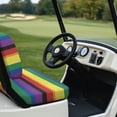 thumbnail image 4 of Aplkyhs Beautiful Rainbow Print Universal Golf Cart Seat Covers American Pride Month Golf Cart Breathable Material Fit for Most Club Car Golf Cart Front Seat Covers Comfortable, 4 of 7