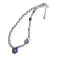 thumbnail image 1 of Collar de cuentas de flores de colores Yuxing Con colgante de dije floral azul, 1 of 5