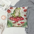 thumbnail image 2 of Chilfamy Frog Print Pillow Cases Cushion Covers Multi-Size Decor Throw Pillow Covers Frog Mushrooms Decorative Throw Pillowcases forBotanica Cute Mushroom Decor Beige Red Cushion Cases, 2 of 5