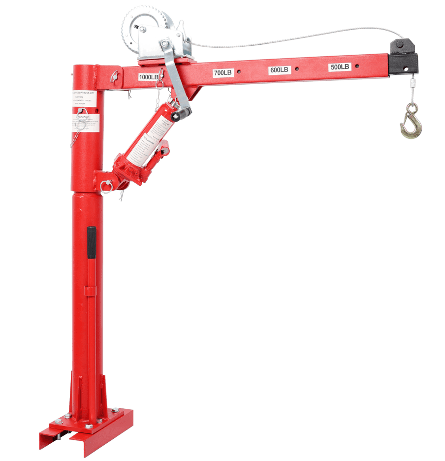 1000 Lbs Truck Crane with Winch, Heavy Duty for Warehouse & Construction