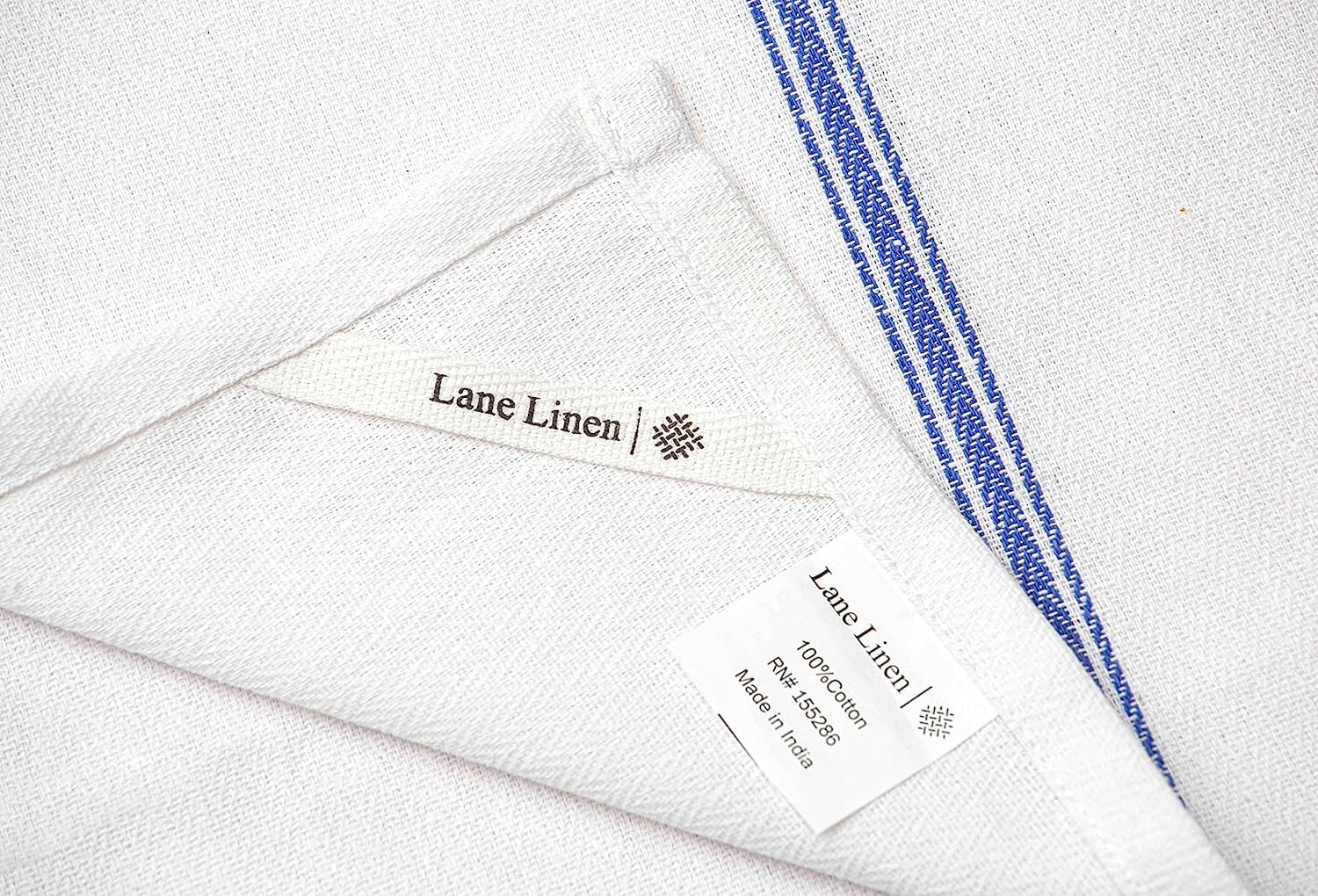 Kitchen Towels Set - 100% Pure Cotton Dish Towels for Kitchen, Super Absorbent Kitchen Hand Towel, Blue Tea Towels, Soft & Durable Dish Cloths, Pack of 12 – 15”x25”, Blue Stripe