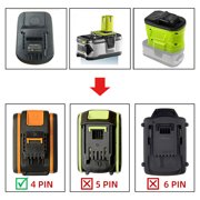 Battery Adapter for Ryobi 18V Convert to for WORX 20V 4-PIN Cordless Power Tools