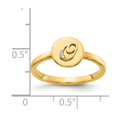 thumbnail image 3 of Solid 14k Yellow Gold Diamond Initial Letter O Ring Band Size 7, 3 of 4