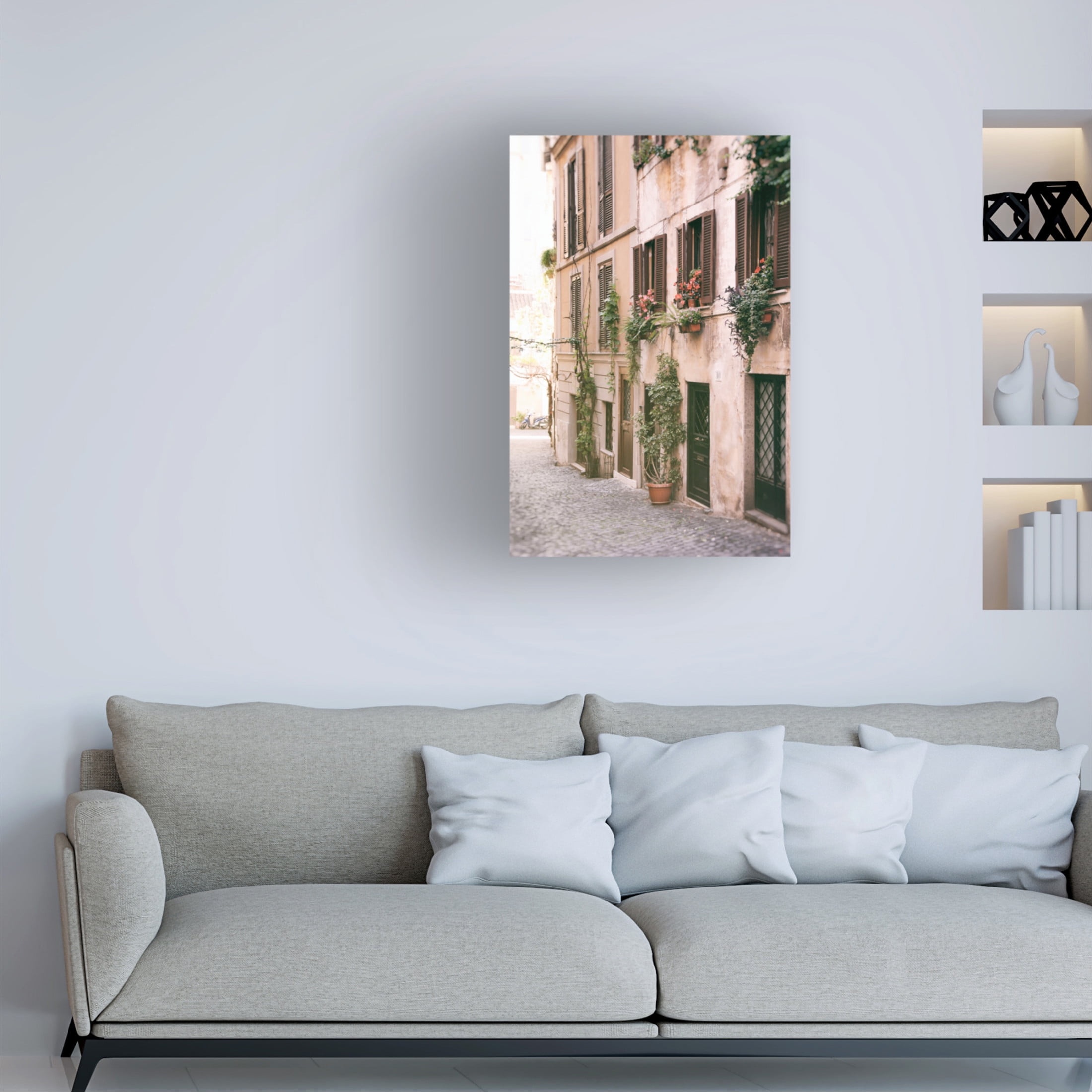 Canvas Wall Art - Carina Okula 'Rustic Roman Street' Wall Art for Living Room, Bedroom, or Office Décor by Trademark Fine Art - 12 x 19 Inches