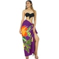 thumbnail image 3 of HAPPY BAY Women's Beach Bikini Swimwear Swim Cover up Wrap Skirt Bathing suit Summer Wraps Beachwear Sarong Coverups Swimsuits for Women One Size Purple, Flower, 3 of 5