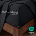 thumbnail image 5 of Bare Home Cozy Fleece Fitted Sheet - Extra Plush Polar Fleece - Deep Pocket Bed Sheet - Twin XL, Black, 5 of 7