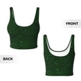 thumbnail image 5 of Fotbe Emerald Green Sparkling Pattern Womens' Sports Bra Longline Wirefree Padded with Medium Support Sports Moisture-Wicking Workou Vest,Tank Top-, 5 of 7