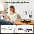 thumbnail image 4 of Portable Charger with Built-in Cables and AC Wall Plug, 10000mAh Slim USB-C Battery Pack, 15W Fast Charging Travel Essential Portable Phone Charger Compatible with iPhone, Samsun, Android，White, 4 of 7