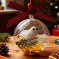 thumbnail image 3 of 3D Christmas Ornament with Bird Inside Snow Globe Effect Hanging Decor Musical Holiday Decoration for Xmas Tree（E), 3 of 5