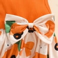 thumbnail image 6 of Toddler Baby Girls Easter Outfits Sleeveless Flower Print Dress Long Sleeve Ruffle Coat Bow Headband Clothing sets, 6 of 6